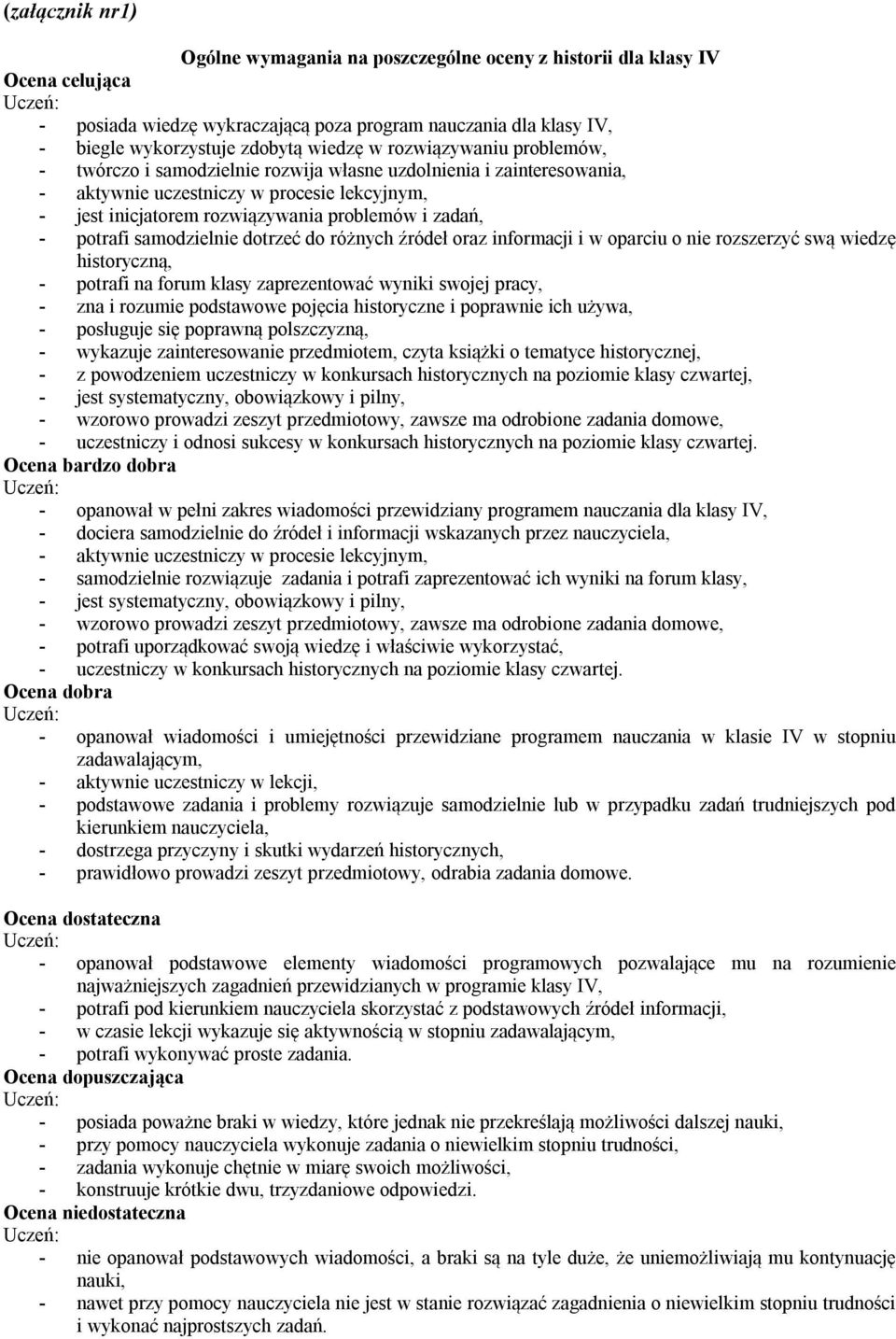 potrafi samodzielnie dotrzeć do różnych źródeł oraz informacji i w oparciu o nie rozszerzyć swą wiedzę historyczną, - potrafi na forum klasy zaprezentować wyniki swojej pracy, - zna i rozumie