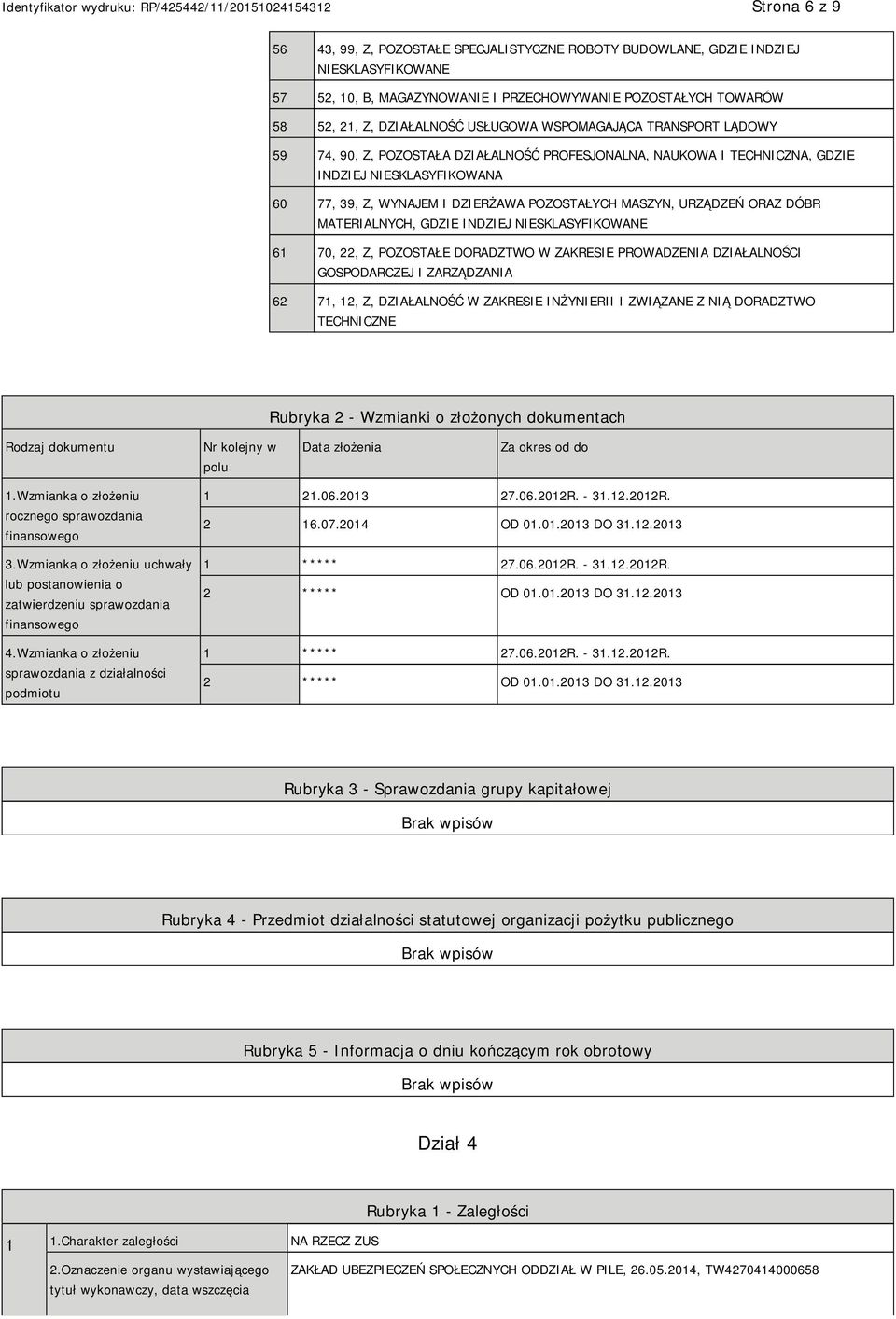 DÓBR MATERIALNYCH, GDZIE INDZIEJ SKLASYFIKOWANE 61 70, 22, Z, POZOSTAŁE DORADZTWO W ZAKRESIE PROWADZENIA DZIAŁALNOŚCI GOSPODARCZEJ I ZARZĄDZANIA 62 71, 12, Z, DZIAŁALNOŚĆ W ZAKRESIE INŻYRII I