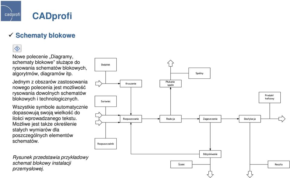 technologicznych. Wszystkie symbole automatycznie dopasowują swoją wielkość do ilości wprowadzanego tekstu.