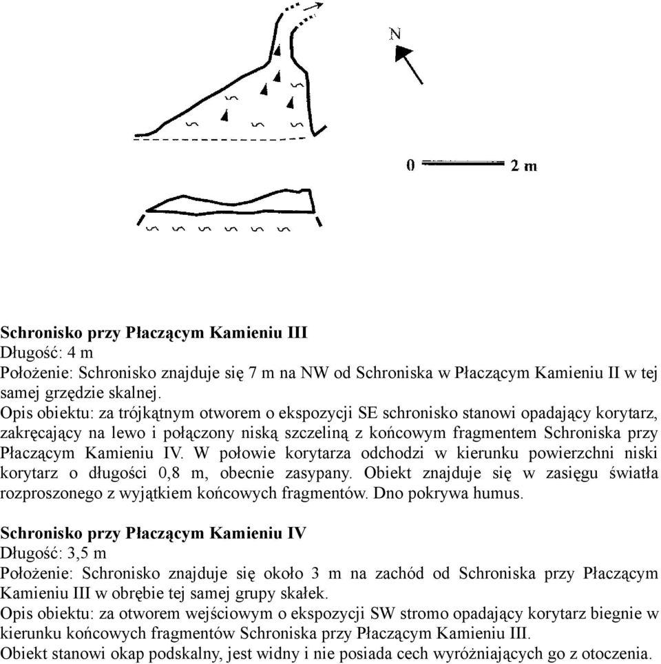 W połowie korytarza odchodzi w kierunku powierzchni niski korytarz o długości 0,8 m, obecnie zasypany. Obiekt znajduje się w zasięgu światła rozproszonego z wyjątkiem końcowych fragmentów.