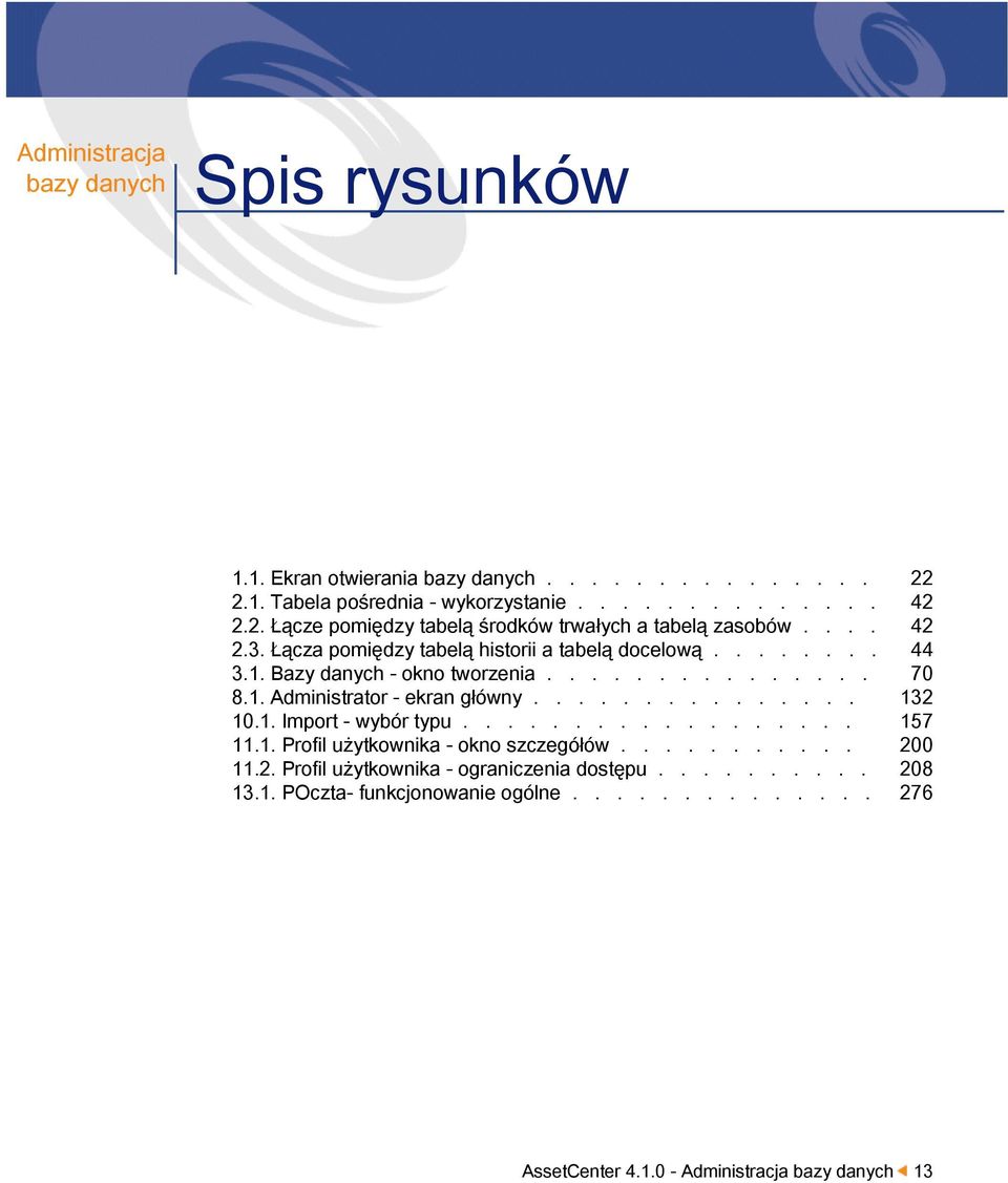 .............. 132 10.1. Import - wybór typu.................. 157 11.1. Profil użytkownika - okno szczegółów........... 200 11.2. Profil użytkownika - ograniczenia dostępu.