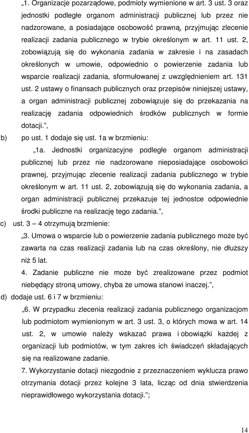 11 ust. 2, zobowiązują się do wykonania zadania w zakresie i na zasadach określonych w umowie, odpowiednio o powierzenie zadania lub wsparcie realizacji zadania, sformułowanej z uwzględnieniem art.