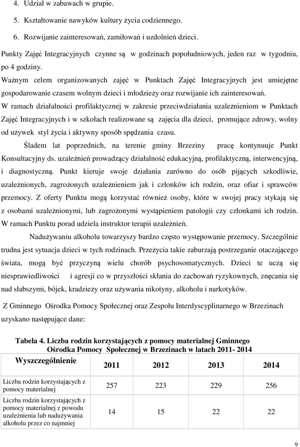 Ważnym celem organizowanych zajęć w Punktach Zajęć Integracyjnych jest umiejętne gospodarowanie czasem wolnym dzieci i młodzieży oraz rozwijanie ich zainteresowań.