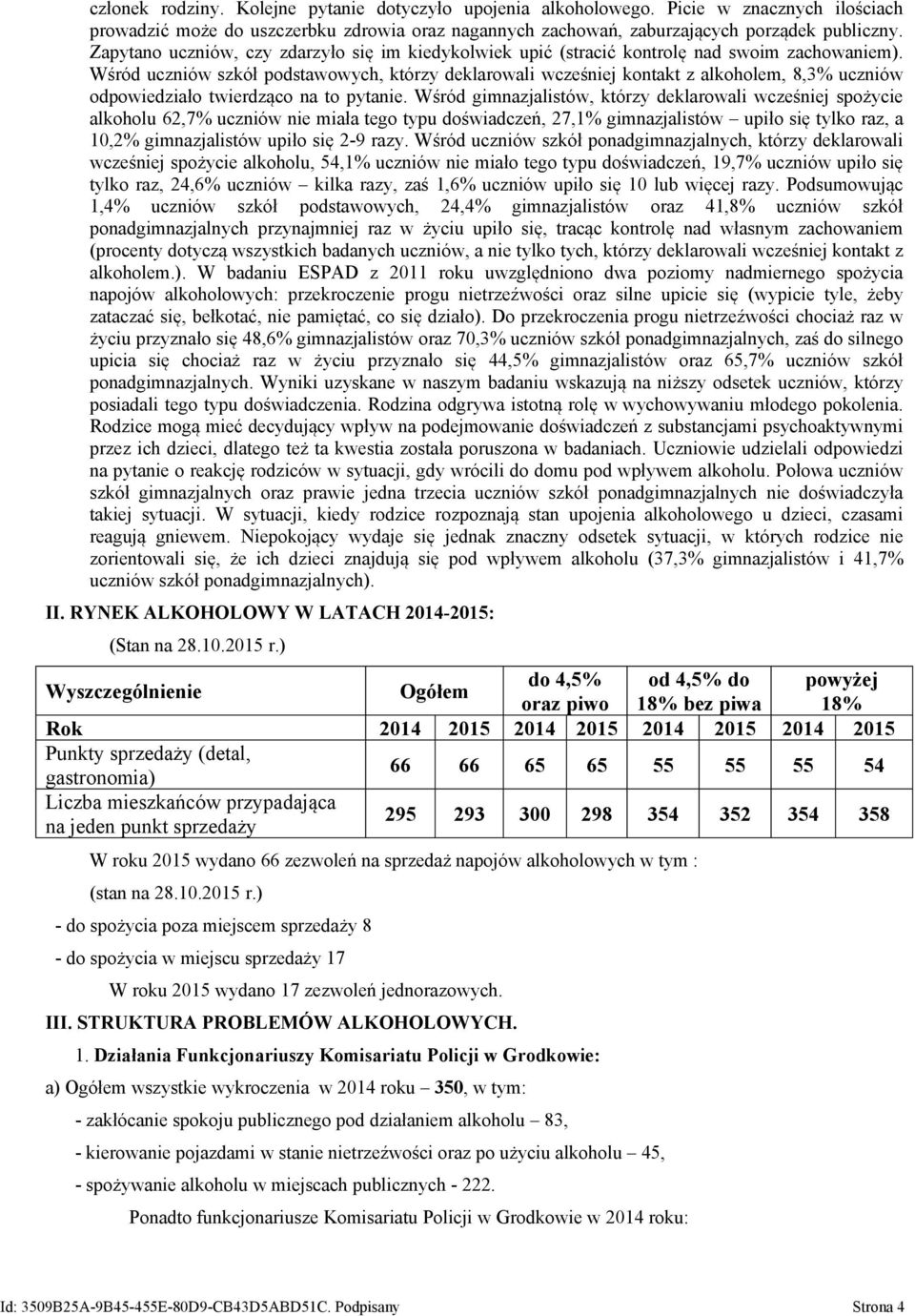 Wśród uczniów szkół podstawowych, którzy deklarowali wcześniej kontakt z alkoholem, 8,3% uczniów odpowiedziało twierdząco na to pytanie.