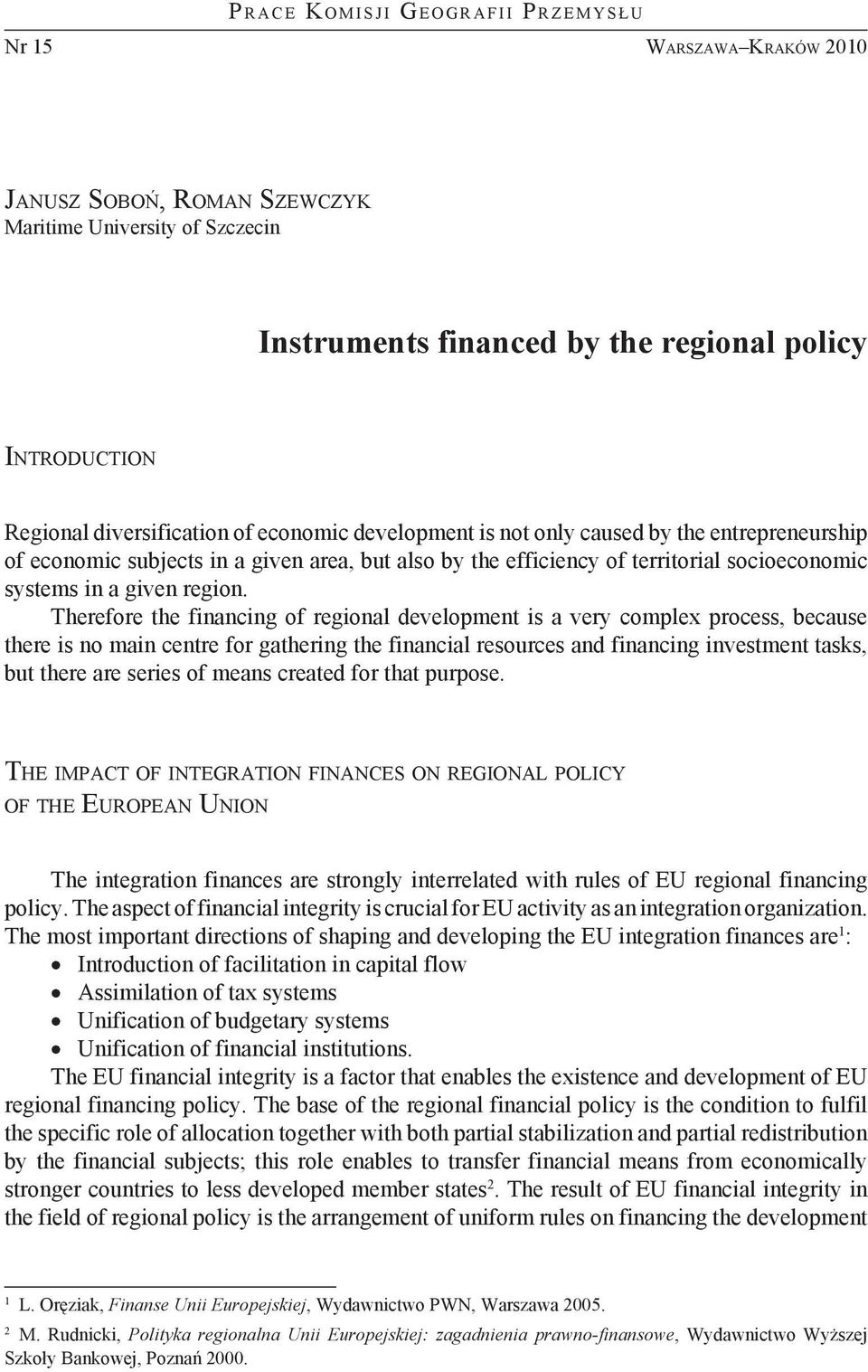 territorial socioeconomic systems in a given region.