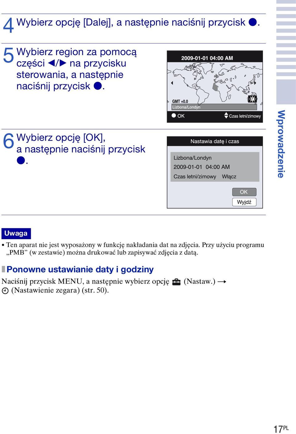 Wybierz opcję [OK], 6 a następnie naciśnij przycisk z.