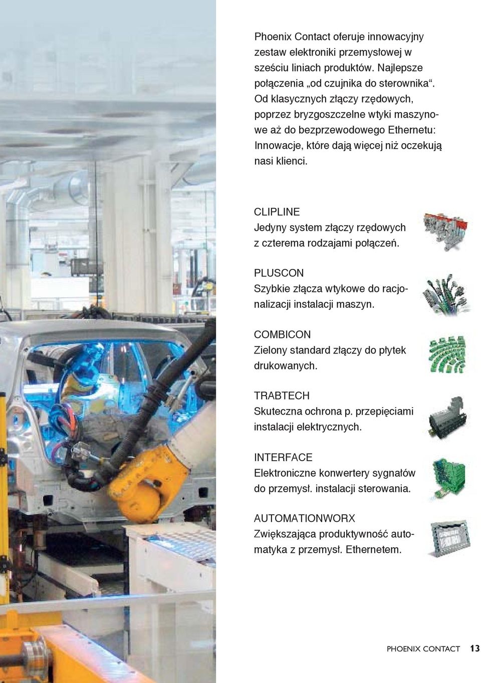 CLIPLINE Jedyny system z àczy rz dowych z czterema rodzajami po àczeƒ. PLUSCON Szybkie z àcza wtykowe do racjonalizacji instalacji maszyn.