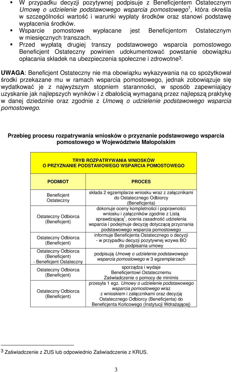 Przed wypłatą drugiej transzy podstawowego wsparcia pomostowego Beneficjent Ostateczny powinien udokumentować powstanie obowiązku opłacania składek na ubezpieczenia społeczne i zdrowotne 3.