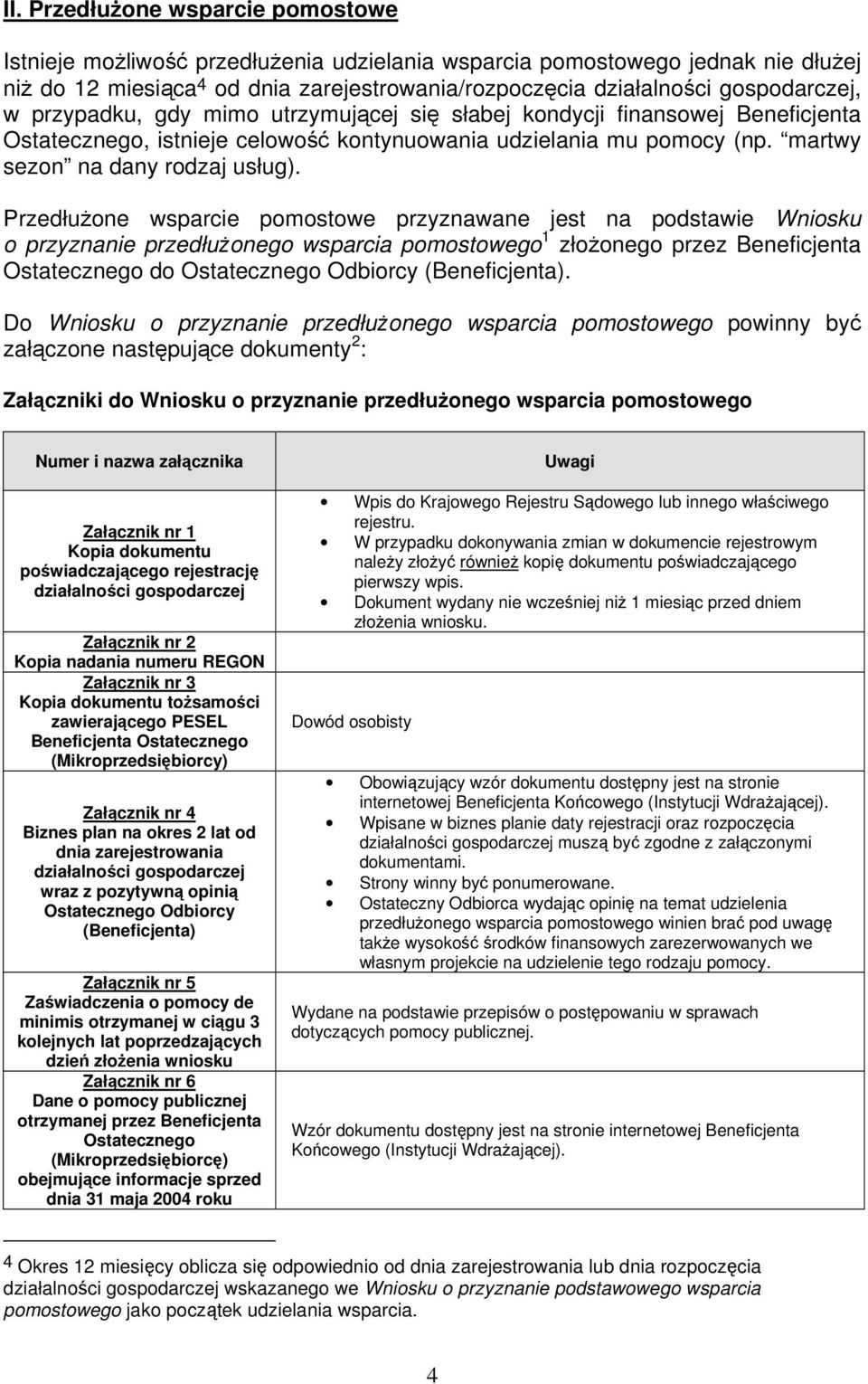 Przedłużone wsparcie pomostowe przyznawane jest na podstawie Wniosku o przyznanie przedłużonego wsparcia pomostowego 1 złożonego przez Beneficjenta Ostatecznego do Ostatecznego Odbiorcy