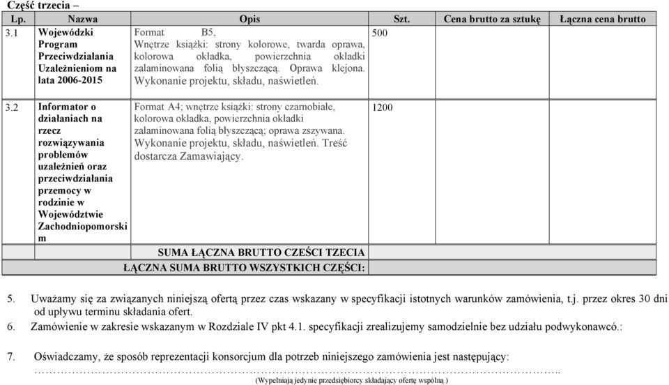 błyszczącą. Oprawa klejona. Wykonanie projektu, składu, naświetleń. 3.