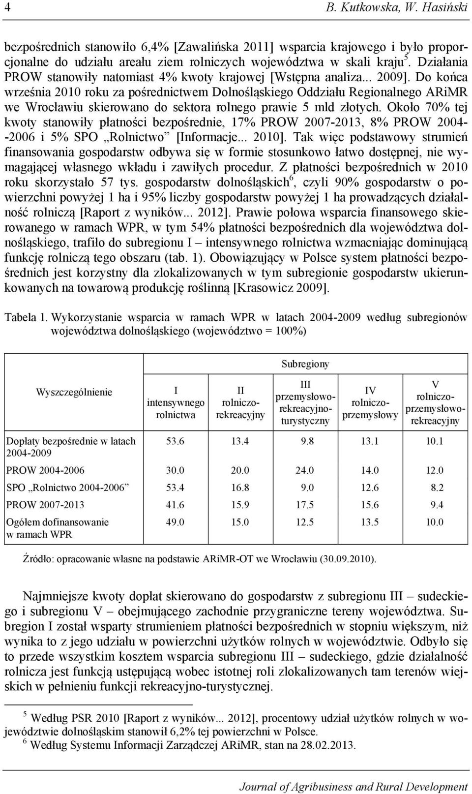 Do końca września 2010 roku za pośrednictwem Dolnośląskiego Oddziału Regionalnego ARiMR we Wrocławiu skierowano do sektora rolnego prawie 5 mld złotych.