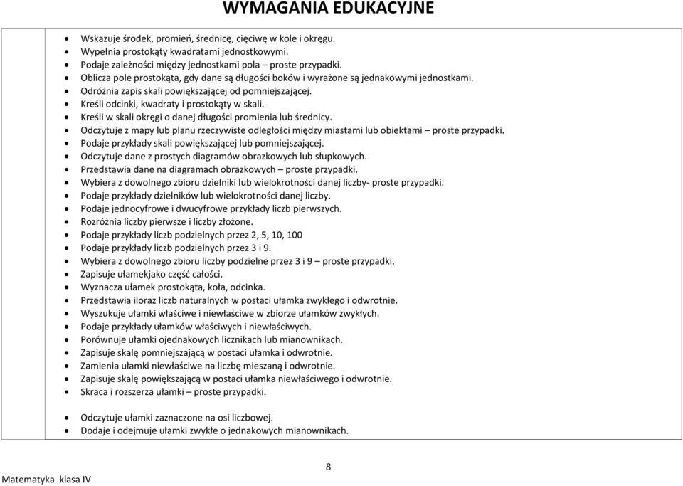 Kreśli w skali okręgi o danej długości promienia lub średnicy. Odczytuje z mapy lub planu rzeczywiste odległości między miastami lub obiektami proste przypadki.