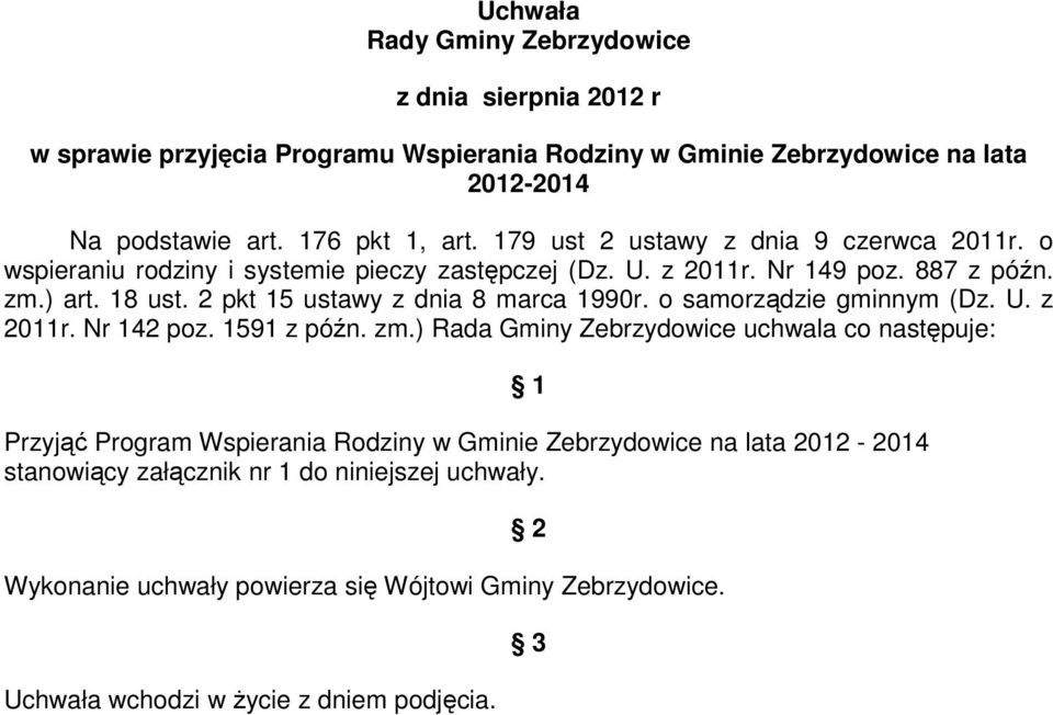 2 pkt 15 ustawy z dnia 8 marca 1990r. o samorządzie gminnym (Dz. U. z 2011r. Nr 142 poz. 1591 z późn. zm.