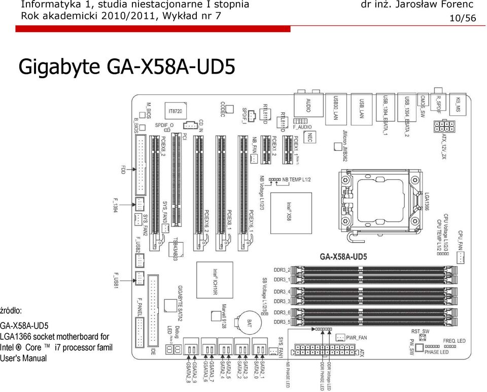 GA-X58A-UD5 LGA1366 socket motherboard