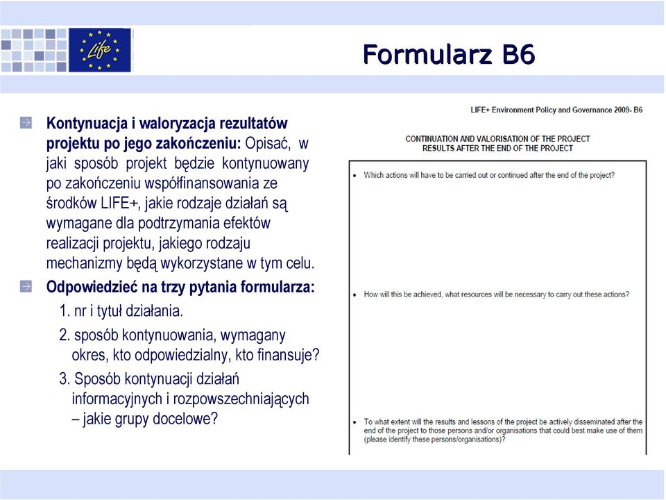 rodzaju mechanizmy będą wykorzystane w tym celu. Odpowiedzieć na trzy pytania formularza: 1. nr i tytuł działania. 2.