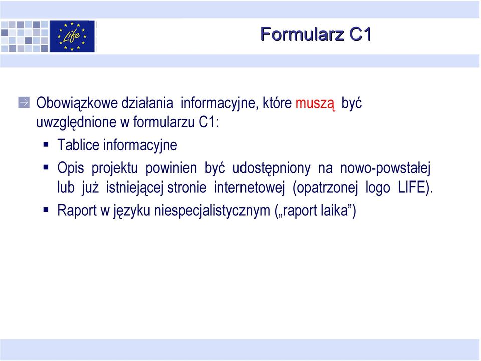 powinien być udostępniony na nowo-powstałej lub juŝ istniejącej stronie