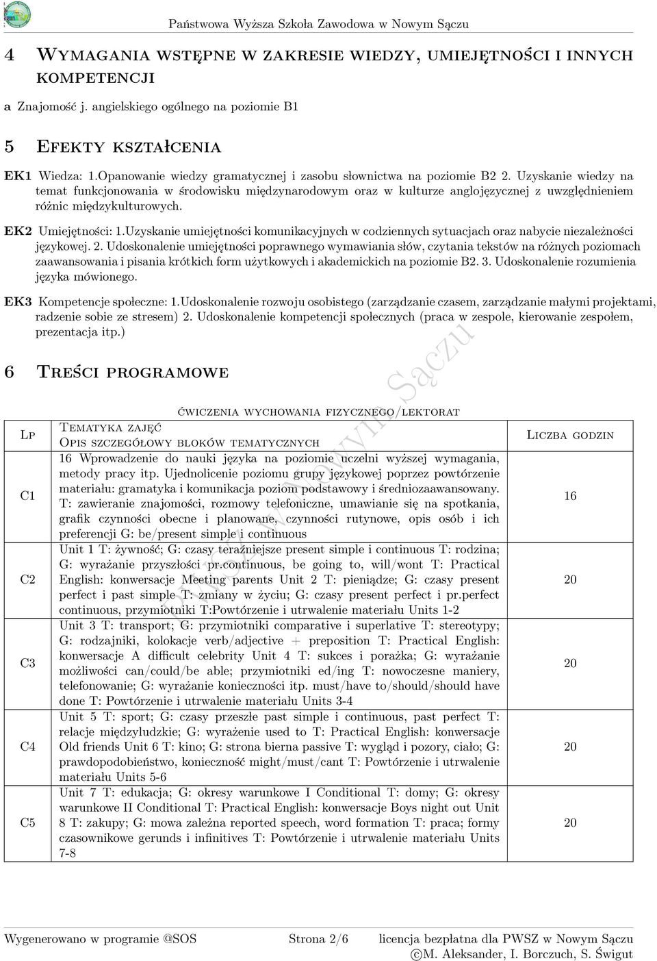 Uzyskanie wiedzy na temat funkcjonowania w środowisku międzynarodowym oraz w kulturze anglojęzycznej z uwzględnieniem różnic międzykulturowych. EK2 Umiejętności: 1.