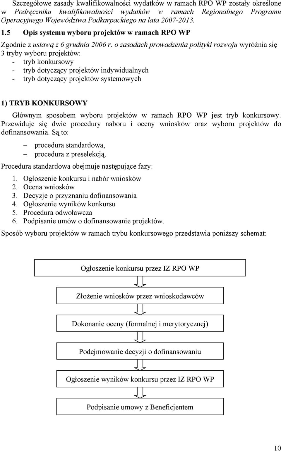 o zasadach prowadzenia polityki rozwoju wyróżnia się 3 tryby wyboru projektów: - tryb konkursowy - tryb dotyczący projektów indywidualnych - tryb dotyczący projektów systemowych 1) TRYB KONKURSOWY