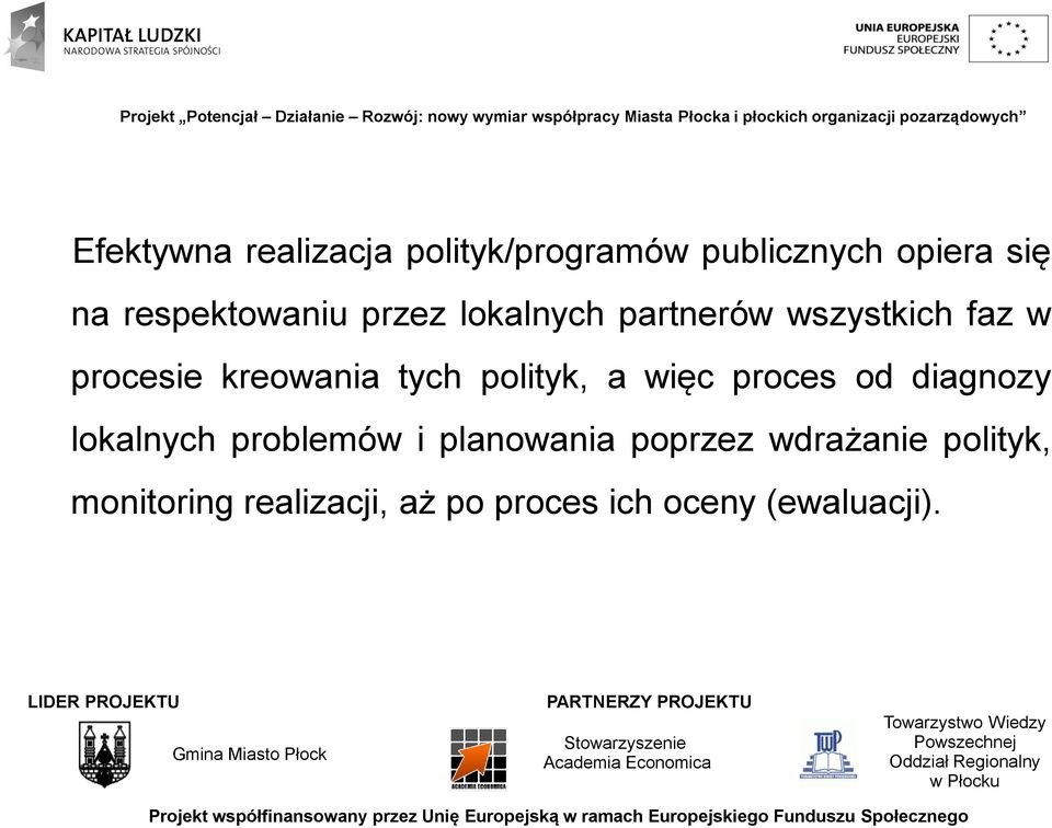 kreowania tych polityk, a więc proces od diagnozy lokalnych problemów i