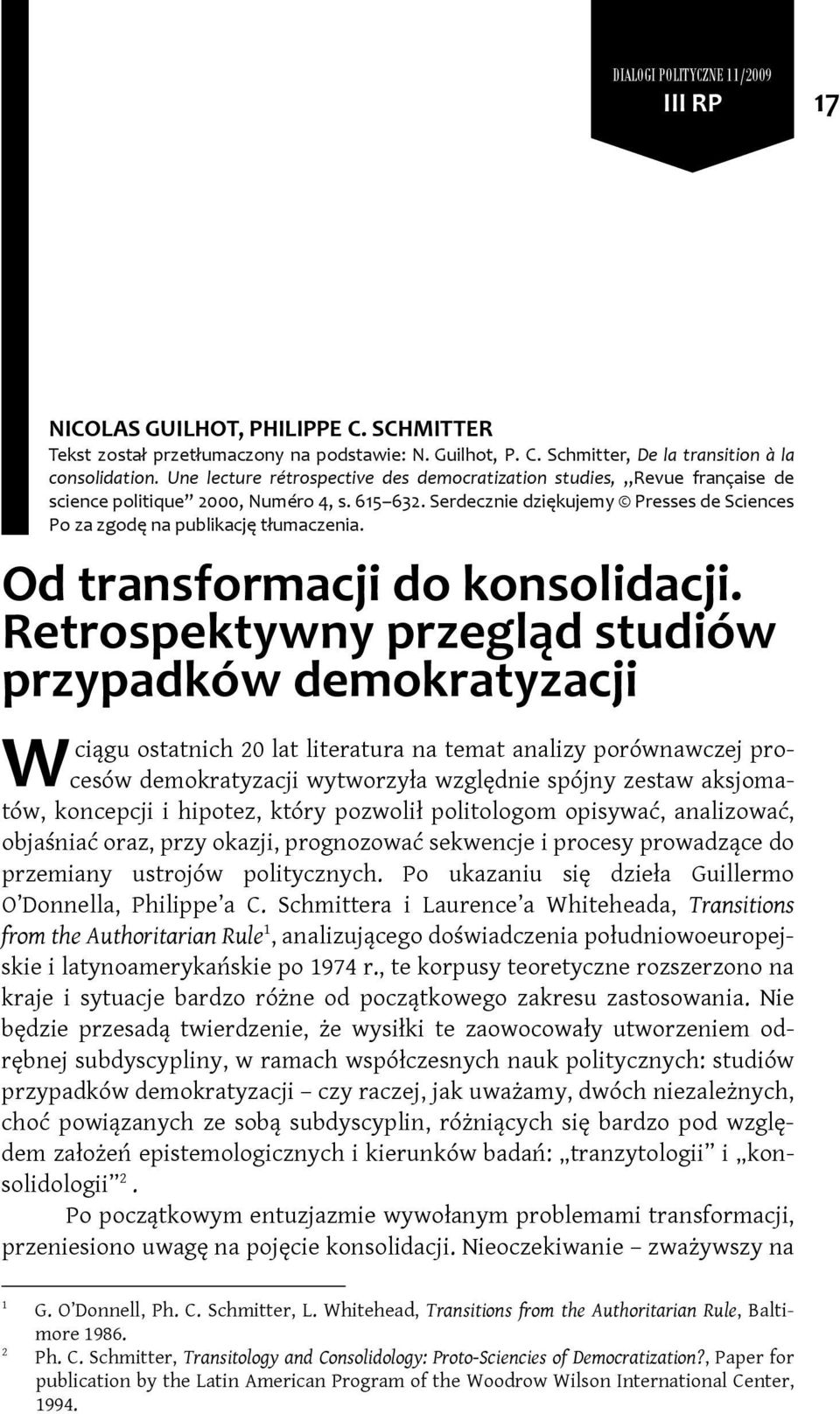 Od transformacji do konsolidacji.