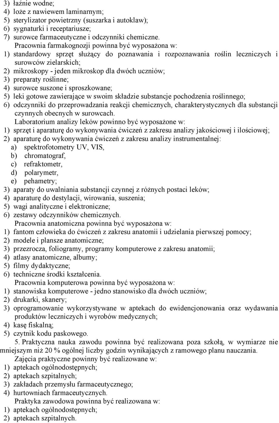 uczniów; 3) preparaty roślinne; 4) surowce suszone i sproszkowane; 5) leki gotowe zawierające w swoim składzie substancje pochodzenia roślinnego; 6) odczynniki do przeprowadzania reakcji chemicznych,