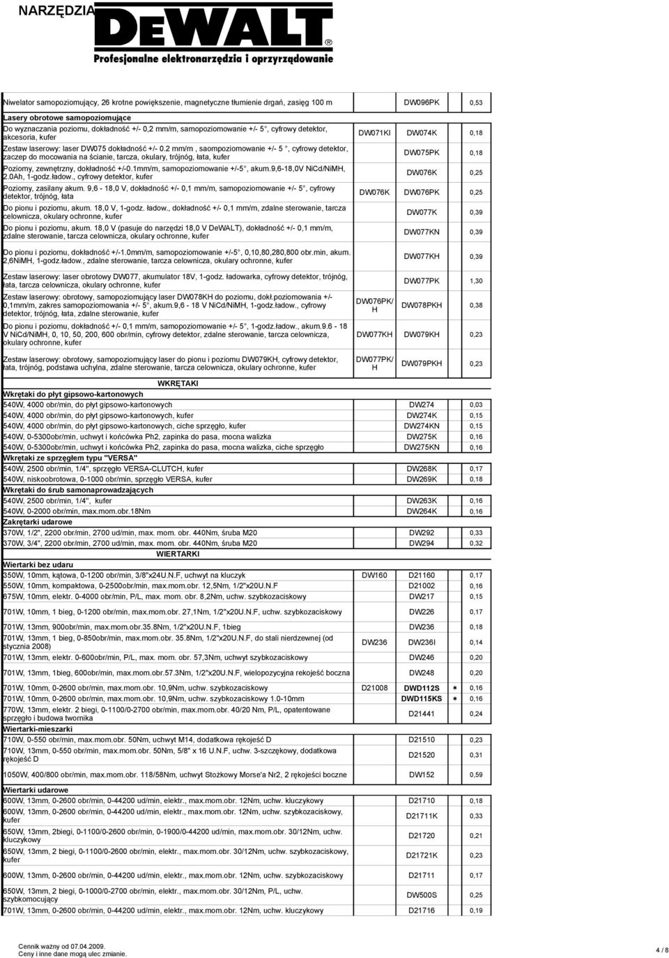 2 mm/m, saompoziomowanie +/- 5, cyfrowy detektor, zaczep do mocowania na ścianie, tarcza, okulary, trójnóg, łata, Poziomy, zewnętrzny, dokładność +/-0.1mm/m, samopoziomowanie +/-5, akum.