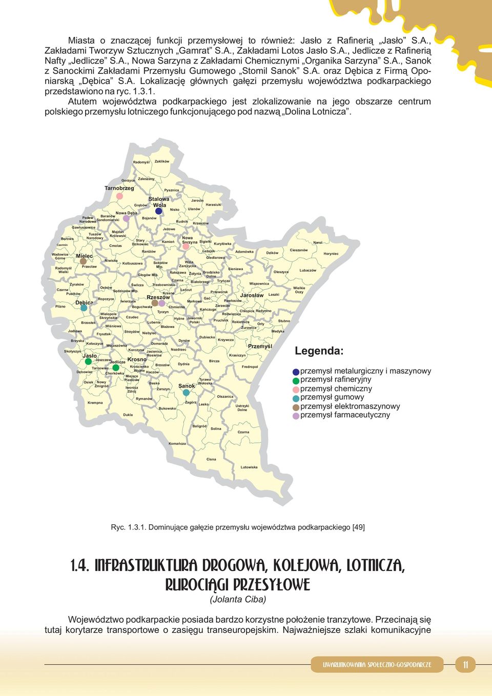 1.3.1. Atutem województwa podkarpackiego jest zlokalizowanie na jego obszarze centrum polskiego przemysłu lotniczego funkcjonującego pod nazwą Dolina Lotnicza.