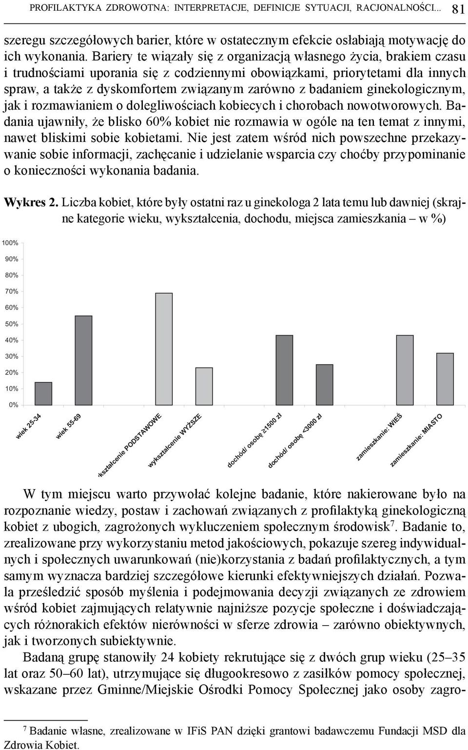 badaniem ginekologicznym, jak i rozmawianiem o dolegliwościach kobiecych i chorobach nowotworowych.