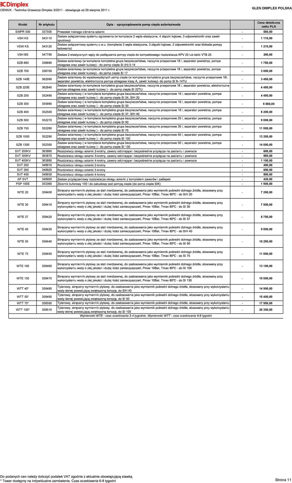 SVT 300KV 363870-850,00 SVT 400KV 363880-1 100,00 SVT 200 348910 Rozdzielacz obiegu solanki 2-krotny - 490,00 SVT 300 348920 Rozdzielacz obiegu solanki 3-krotny - 690,00 SVT 400 348930 Rozdzielacz