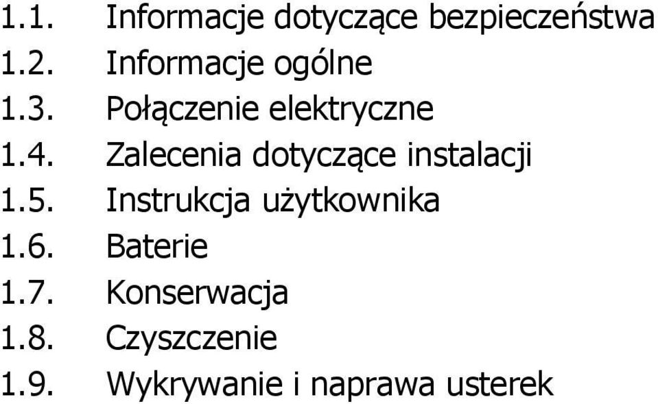 Zalecenia dotyczące instalacji 1.5.