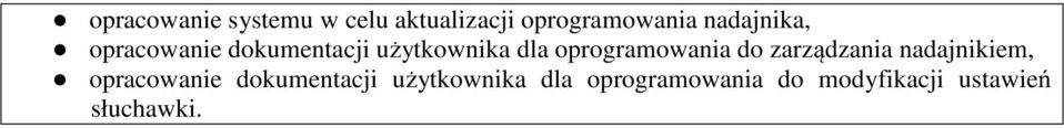 oprogramowania do zarządzania nadajnikiem, opracowanie