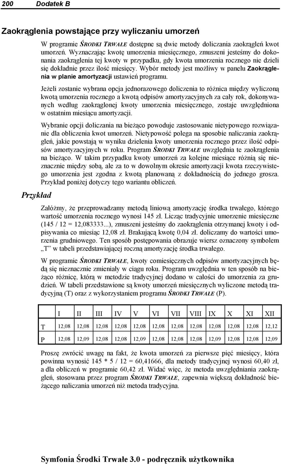 Wybór metody jest możliwy w panelu Zaokrąglenia w planie amortyzacji ustawień programu.