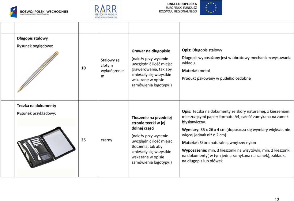 Teczka na dokumenty ze skóry naturalnej, z kieszeniami mieszczącymi papier formatu A4, całość zamykana na zamek błyskawiczny.