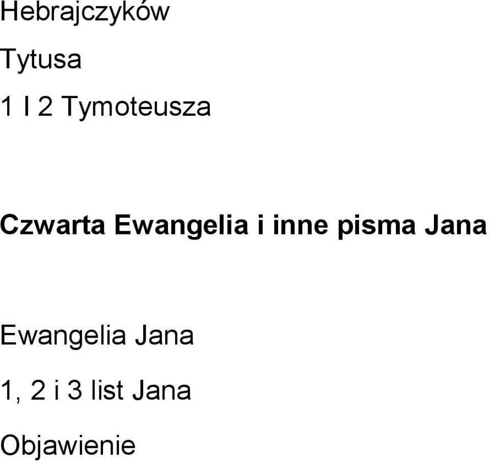 i inne pisma Jana Ewangelia