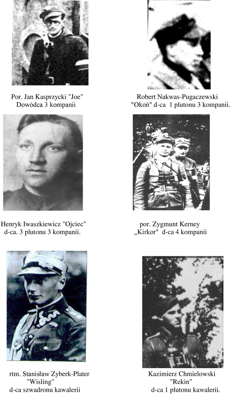 3 plutonu 3 kompanii. por. Zygmunt Kerney Kirkor" d-ca 4 kompanii rtm.