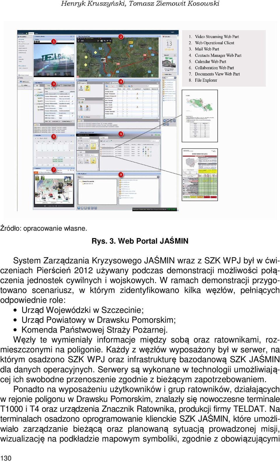 W ramach demonstracji przygotowano scenariusz, w którym zidentyfikowano kilka węzłów, pełniących odpowiednie role: Urząd Wojewódzki w Szczecinie; Urząd Powiatowy w Drawsku Pomorskim; Komenda