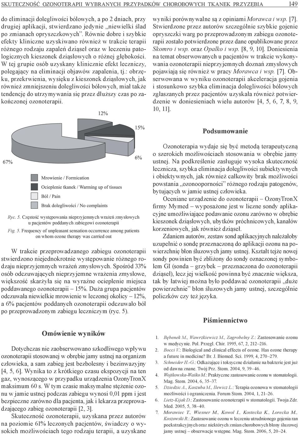 Równie dobre i szybkie efekty kliniczne uzyskiwano również w trakcie terapii różnego rodzaju zapaleń dziąseł oraz w leczeniu patologicznych kieszonek dziąsłowych o różnej głębokości.