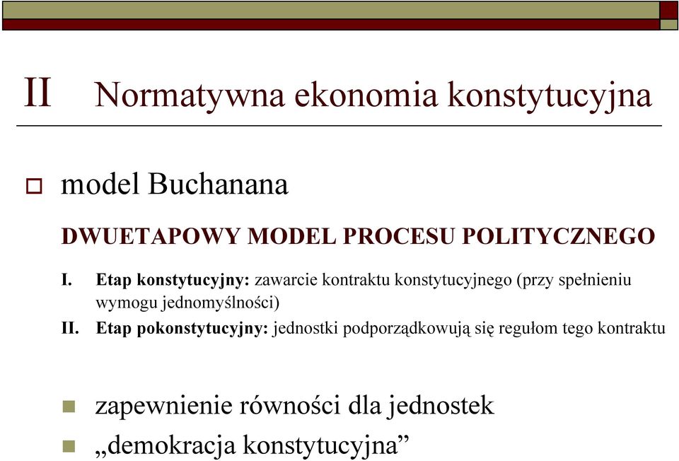 Etap konstytucyjny: zawarcie kontraktu konstytucyjnego (przy spełnieniu wymogu