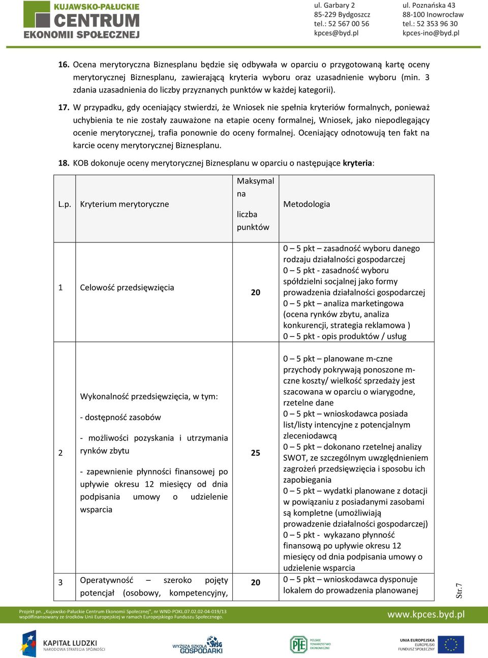 W przypadku, gdy oceniający stwierdzi, że Wniosek nie spełnia kryteriów formalnych, ponieważ uchybienia te nie zostały zauważone na etapie oceny formalnej, Wniosek, jako niepodlegający ocenie