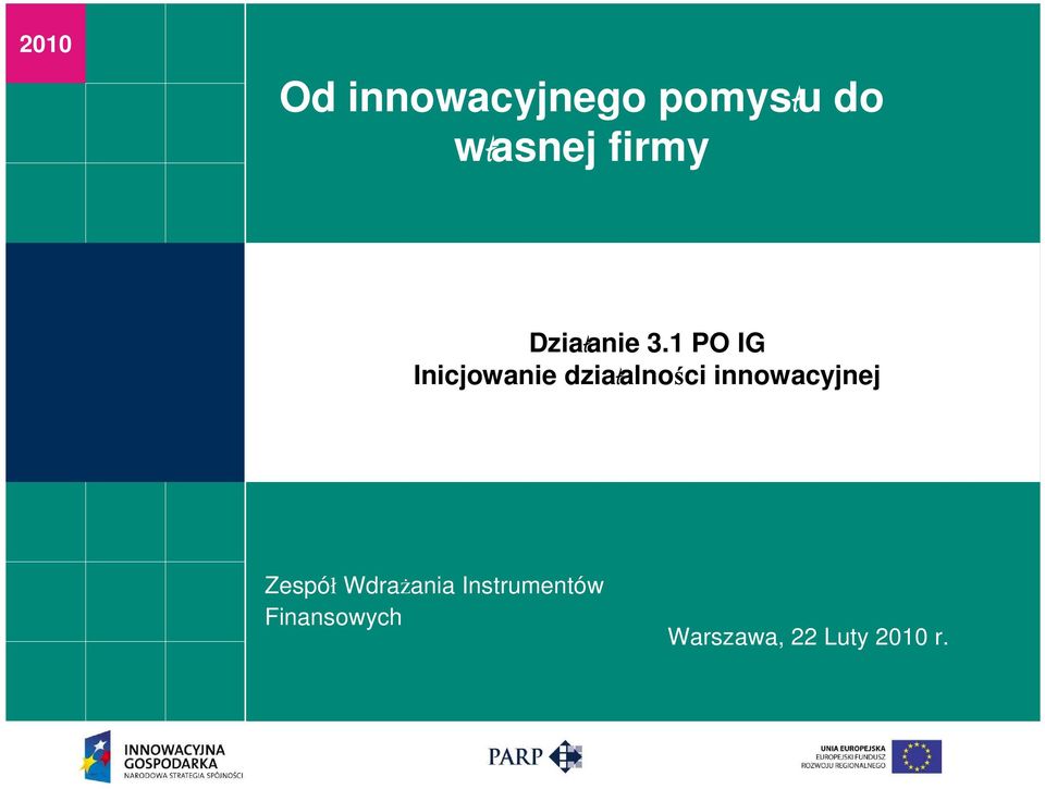 1 PO IG Inicjowanie działalności