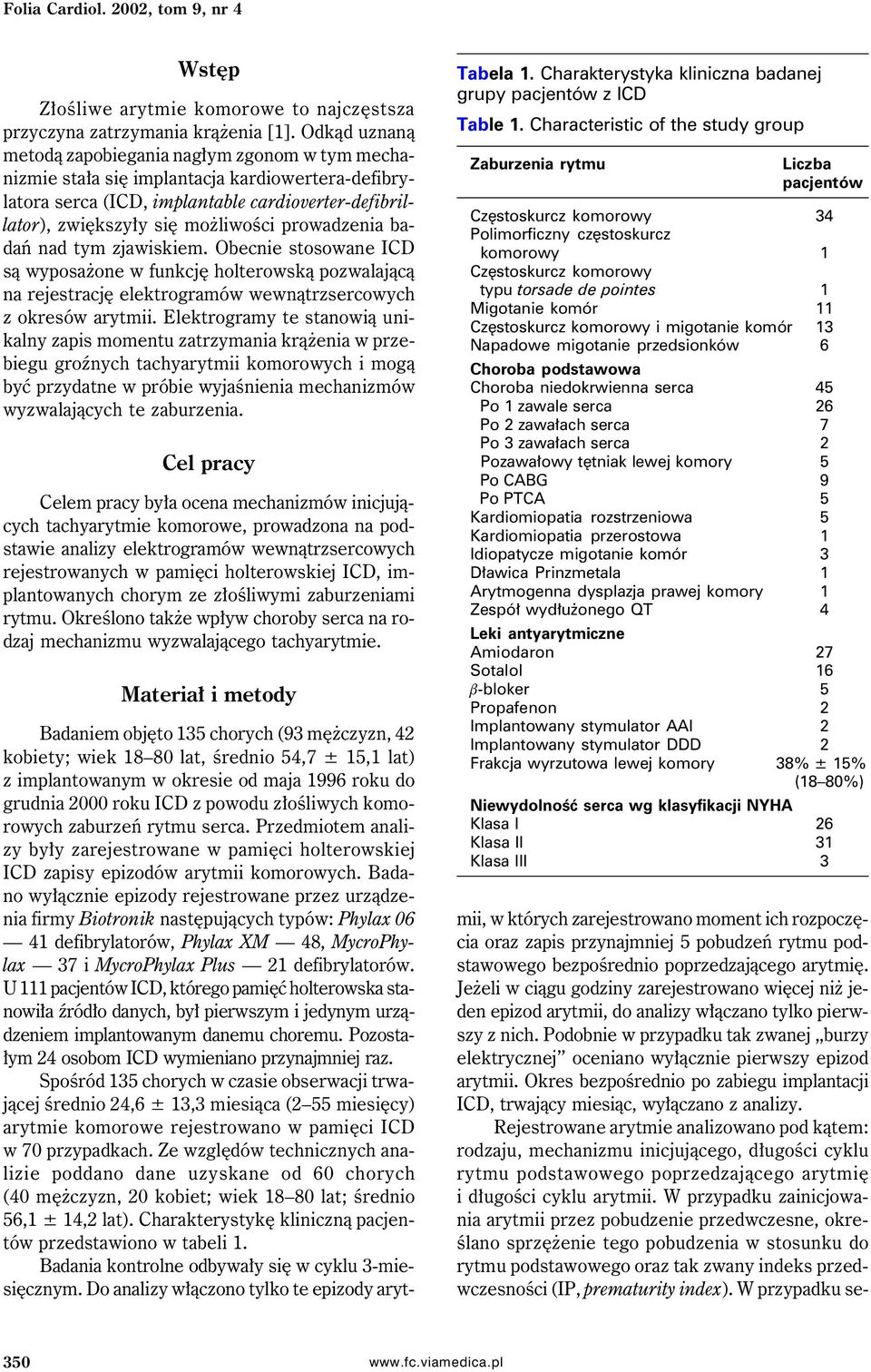 prowadzenia badań nad tym zjawiskiem. Obecnie stosowane ICD są wyposażone w funkcję holterowską pozwalającą na rejestrację elektrogramów wewnątrzsercowych z okresów arytmii.