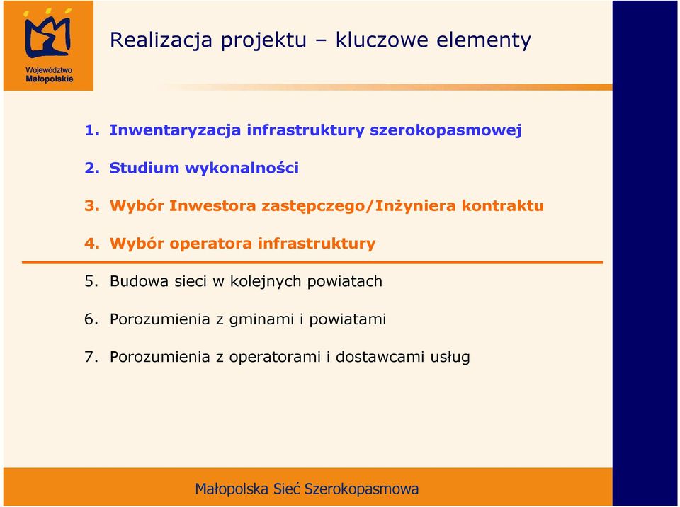 Wybór Inwestora zastępczego/inŝyniera kontraktu 4.