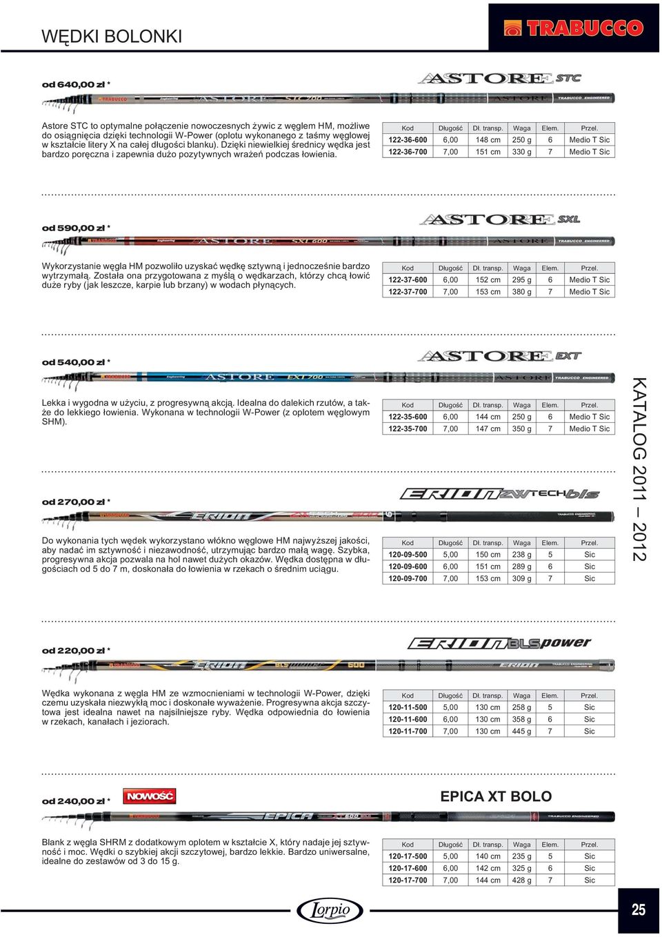 122-36-600 6,00 148 cm 250 g 6 Medio T Sic 122-36-700 7,00 151 cm 330 g 7 Medio T Sic od 590,00 zł * Wykorzystanie węgla HM pozwoliło uzyskać wędkę sztywną i jednocześnie bardzo wytrzymałą.