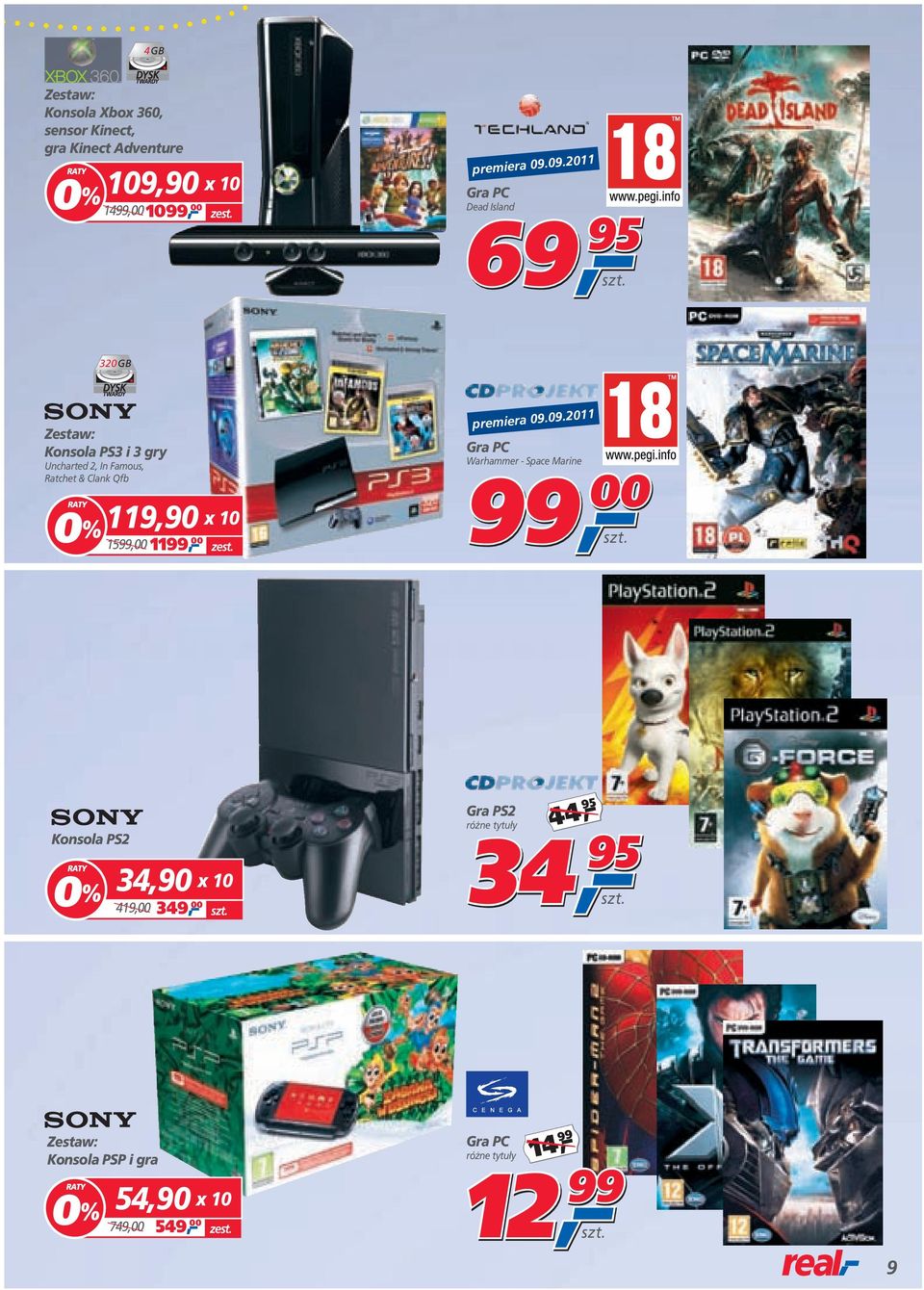 09.20 Gra PC Dead Island 69 320GB Zestaw: Konsola PS3 i 3 gry Uncharted 2, In Famous, Ratchet & Clank Qfb