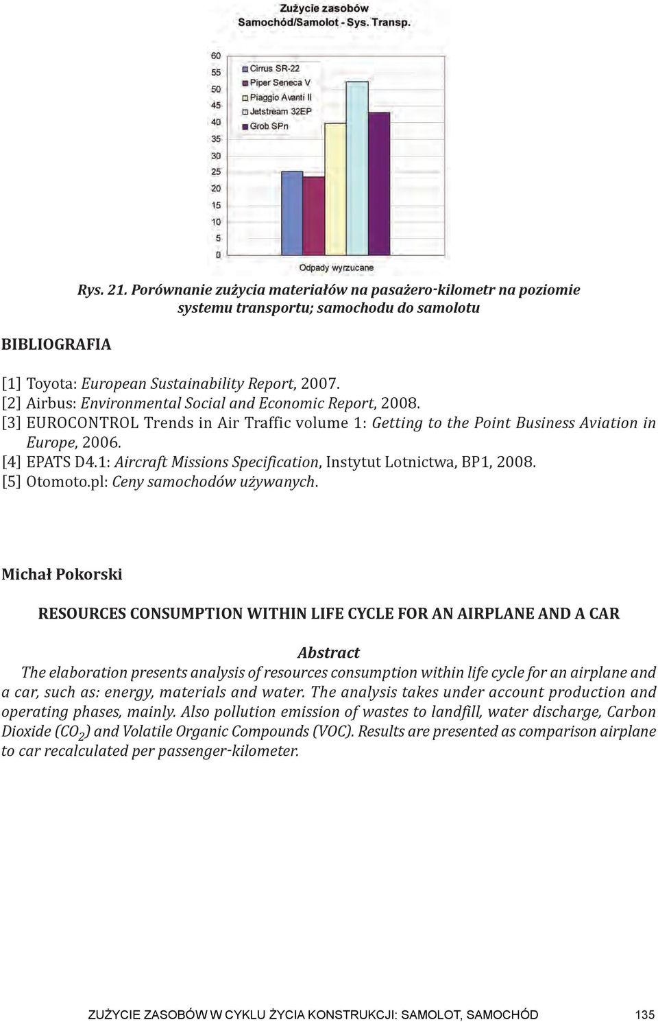 1: Aircraft Missions Specification, Instytut Lotnictwa, BP1, 2008. [5] Otomoto.pl: Ceny samochodów używanych.