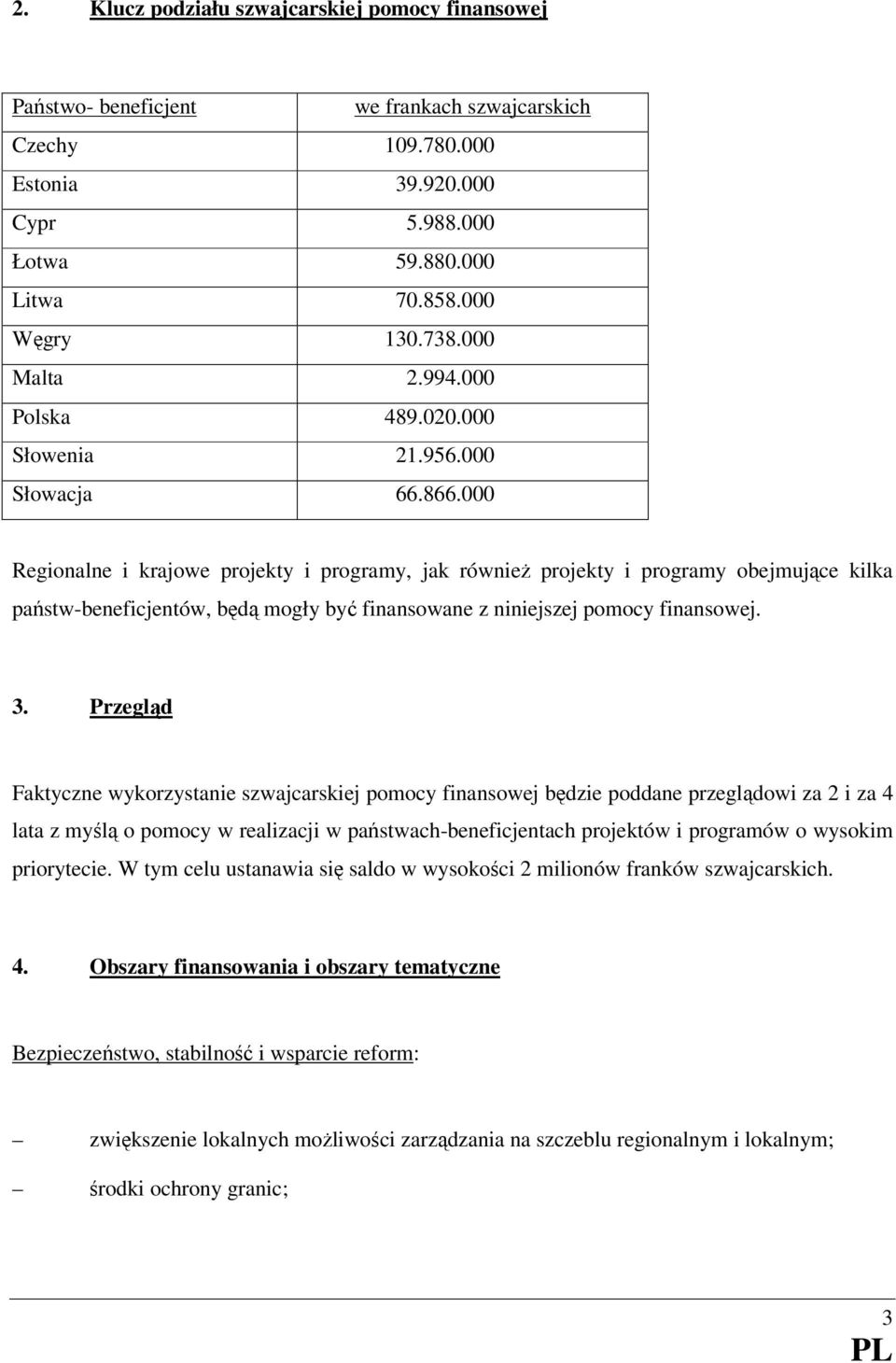 000 Regionalne i krajowe projekty i programy, jak równieŝ projekty i programy obejmujące kilka państw-beneficjentów, będą mogły być finansowane z niniejszej pomocy finansowej. 3.