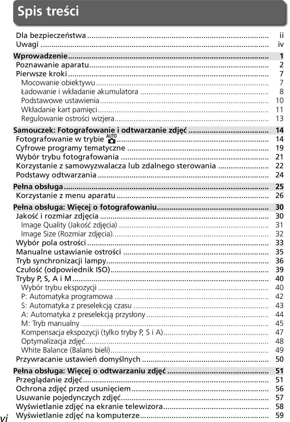 .. 19 Wybór trybu fotografowania... 21 Korzystanie z samowyzwalacza lub zdalnego sterowania... 22 Podstawy odtwarzania... 24 Pełna obsługa... 25 Korzystanie z menu aparatu.