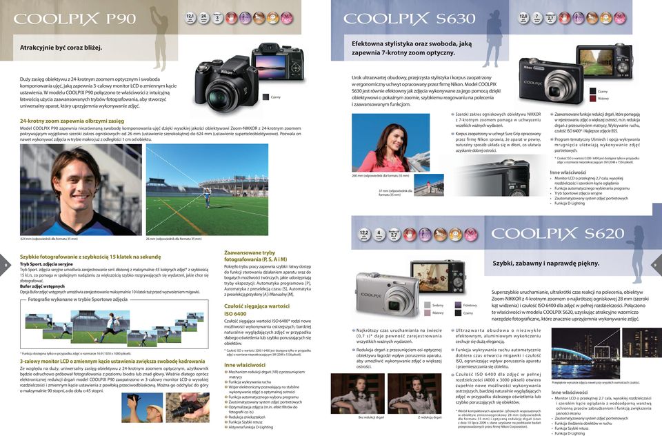 W modelu COOLPIX P90 połączono te właściwości z intuicyjną łatwością użycia zaawansowanych trybów fotografowania, aby stworzyć uniwersalny aparat, który uprzyjemnia wykonywanie zdjęć.