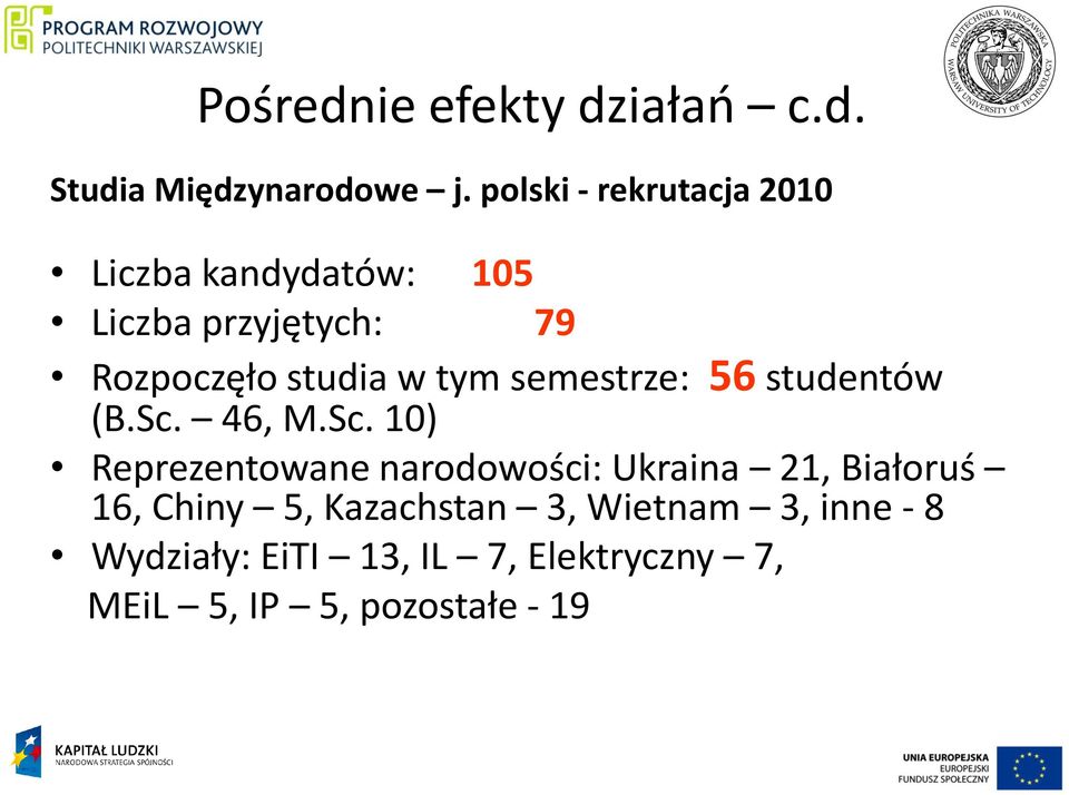 tym semestrze: 56 studentów (B.Sc.