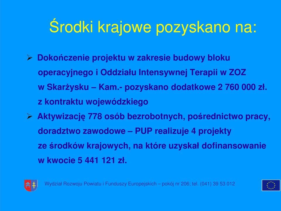 z kontraktu wojewódzkiego Aktywizację 778 osób bezrobotnych, pośrednictwo pracy, doradztwo